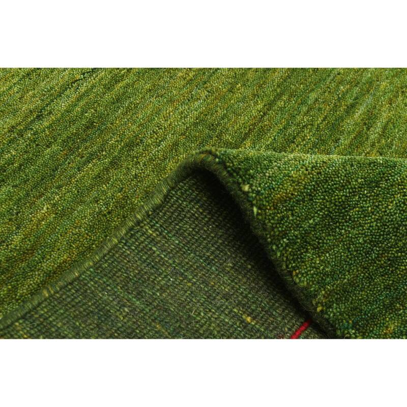ECARPETGALLERY Hand Loomed Kashkuli Gabbeh Green Wool Rug - 3'11 x 5'10