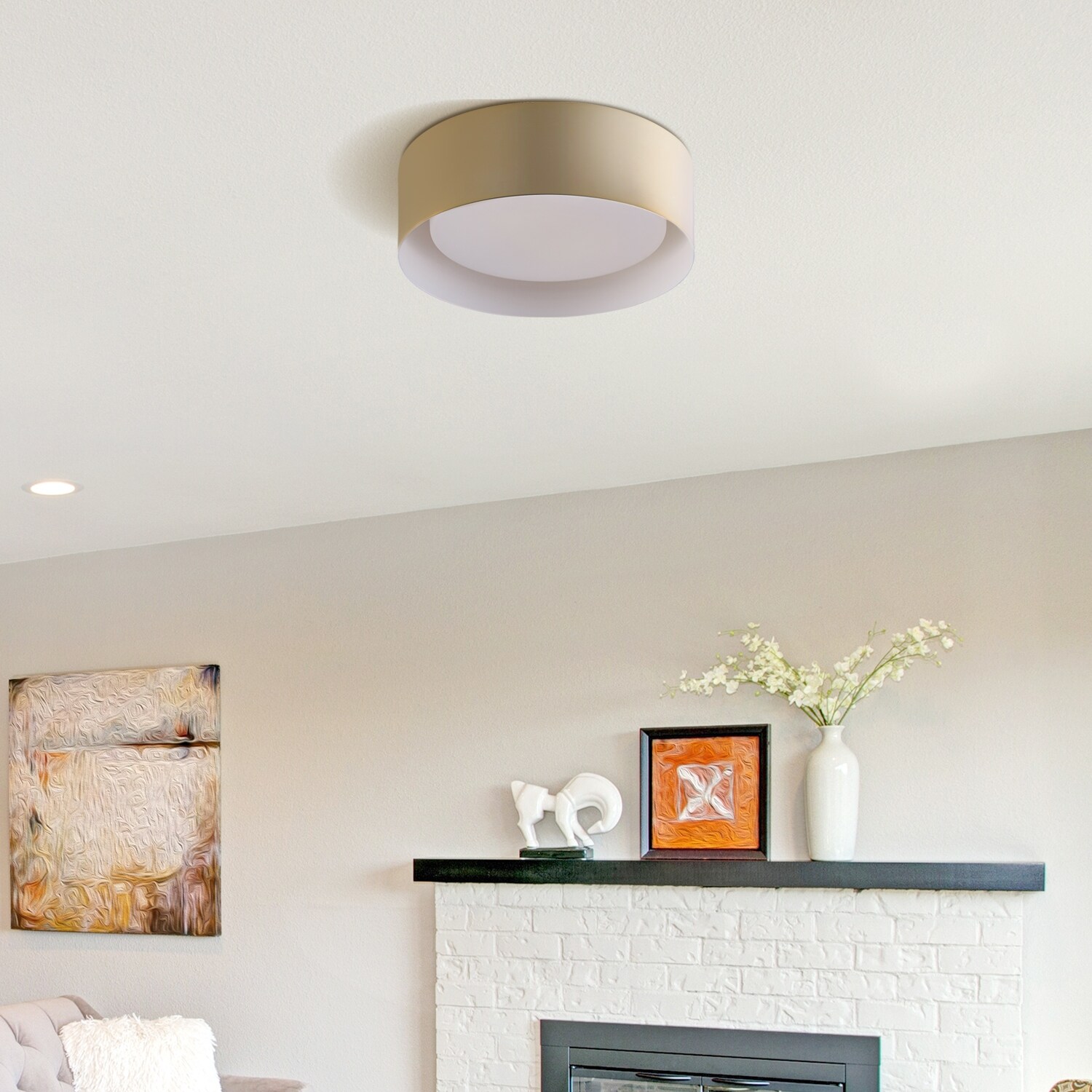 Archiology 2-Light Flush Mount Ceiling Light With Opaline Glass Shade -  Overstock - 32157313