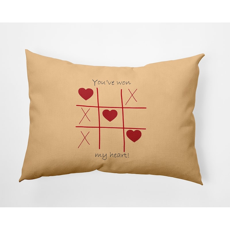 You've Won My Heart Valentines Day Decorative Throw Pillow - 14" x 20" - Corn Stalk