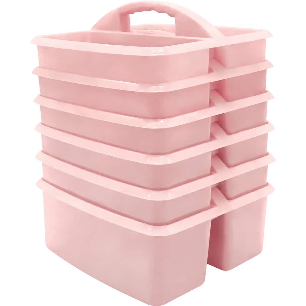 Teacher Created Resources Storage Caddy, Light Pink, Pack of 6