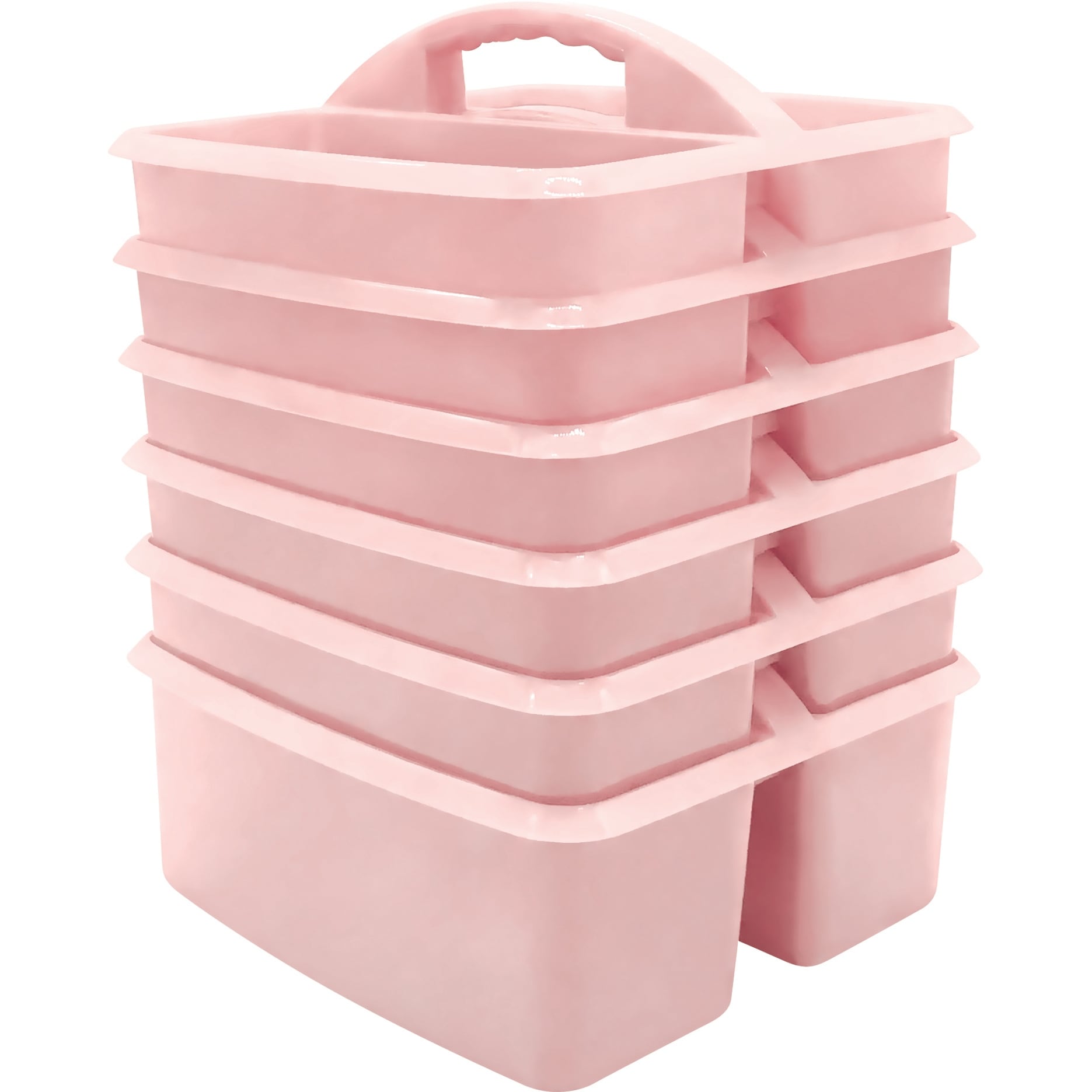Teacher Created Resources Storage Caddy, Light Pink, Pack of 6
