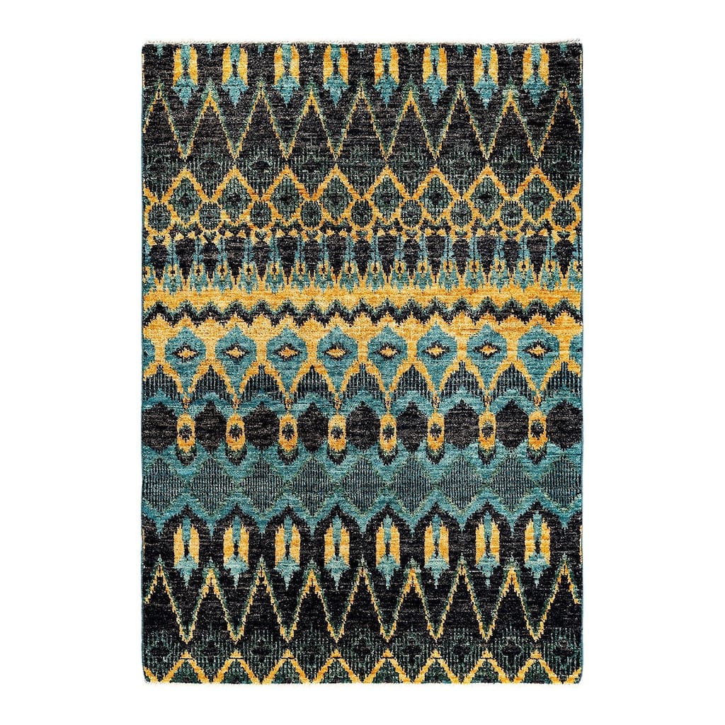 Contemporary Overdyed Wool Hand Knotted Area Rug - 4' 6" x 6' 5"