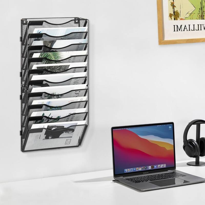 Hanging Wall File Holder, Paper Storage Organizer