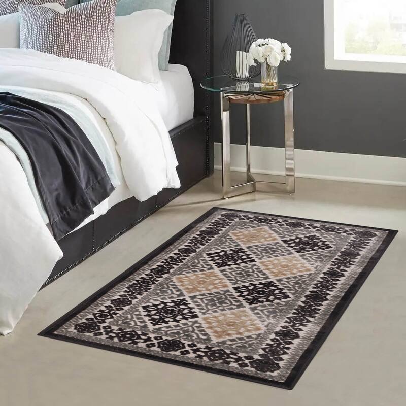 Superior Floral Medallion Sculpted High-Low Pile Polyester Area Rug