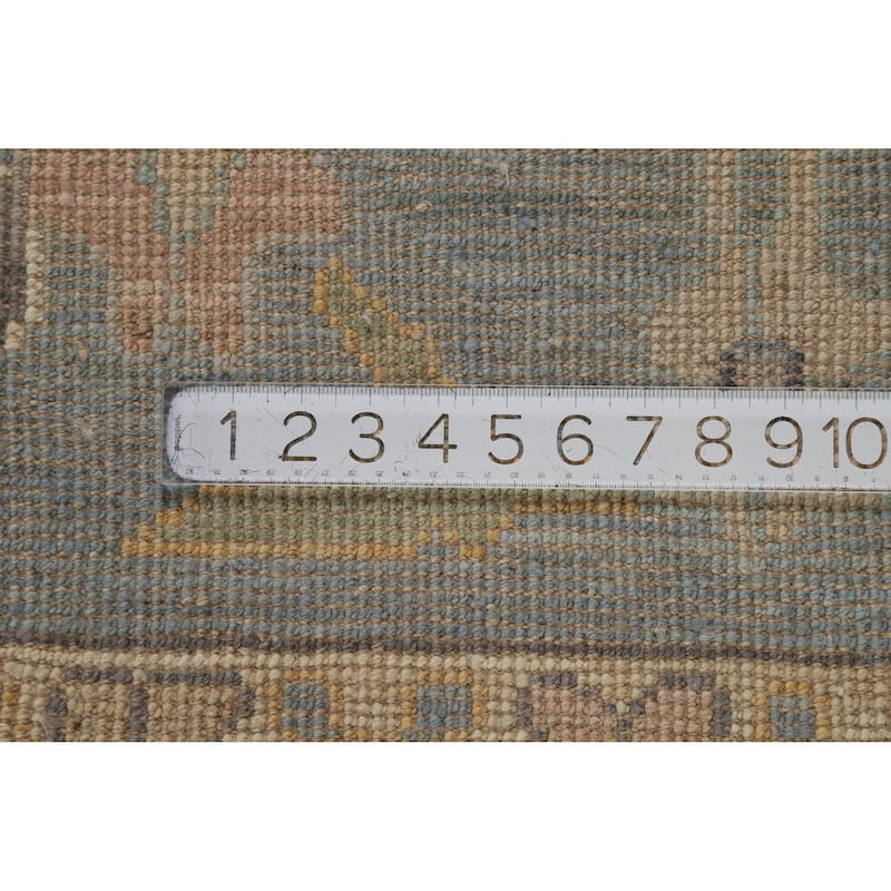 Hand Knotted Oriental 100% Wool Carpet Transitional All-Over Greys & Charcoal Oushak Area Rug - 11' 9'' X 9' 4''