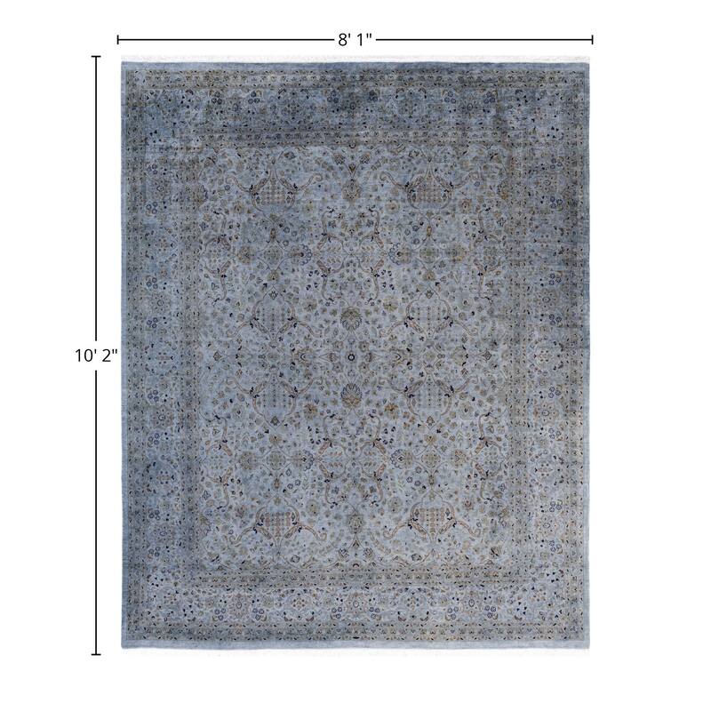 Overdyed One-of-a-Kind Hand-Knotted Area Rug - Gray - 8' 1" x 10' 2"