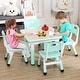 preview thumbnail 32 of 45, Garvee Kids Table and 4 Chairs Set, Graffiti Desktop Plastic Children Art Table, Height Adjustable Table and Chair Set