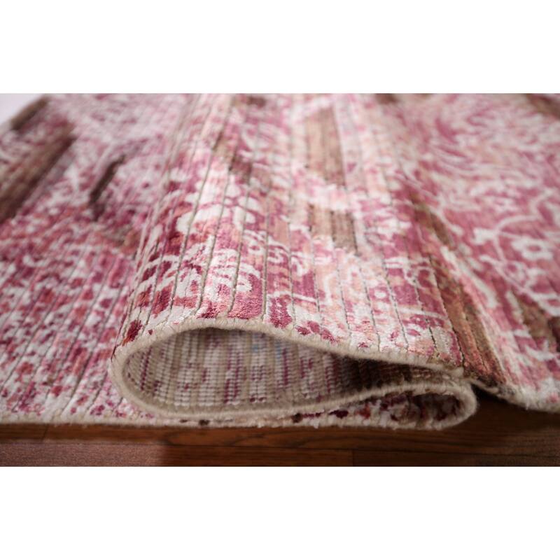 Abstract Indian Modern Accent Rug Handmade Wool Carpet - 2'8" x 4'9"