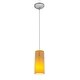 preview thumbnail 1 of 0, Access Lighting Glass`n Glass Cylinder Steel Integrated LED Cord Pendant, Clear/Amber Shade