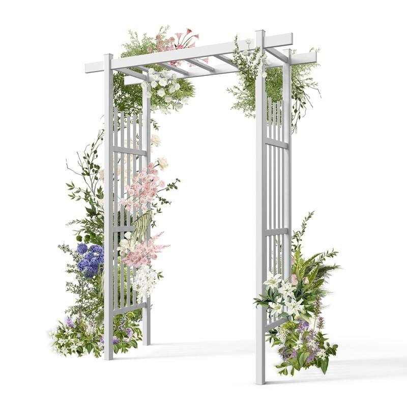 7FT Vinyl Grden Arbor In White