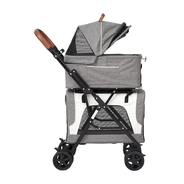 Kinpaw Dog Stroller Cat Double Stroller w/ Detachable Carriers, 3 In 1 Pet  Stroller for Dogs,4 Wheels Travel Dog Stroller - Bed Bath & Beyond -  35292618