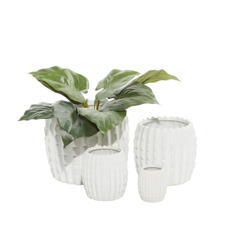 Ceramic Indoor Outdoor Planter - Set of 4 White - Roche River Decor