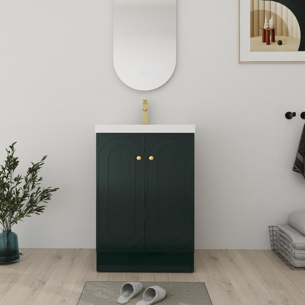 Bathroom Vanity With Sink In 24/30/36 Inch, Freestanding Bathroom Vanity With Soft Close Door and Adjustable Shelf