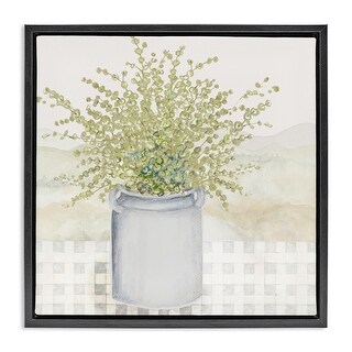 Stupell Potted Farm Herbs Framed Floater Canvas Wall Art Design By ...