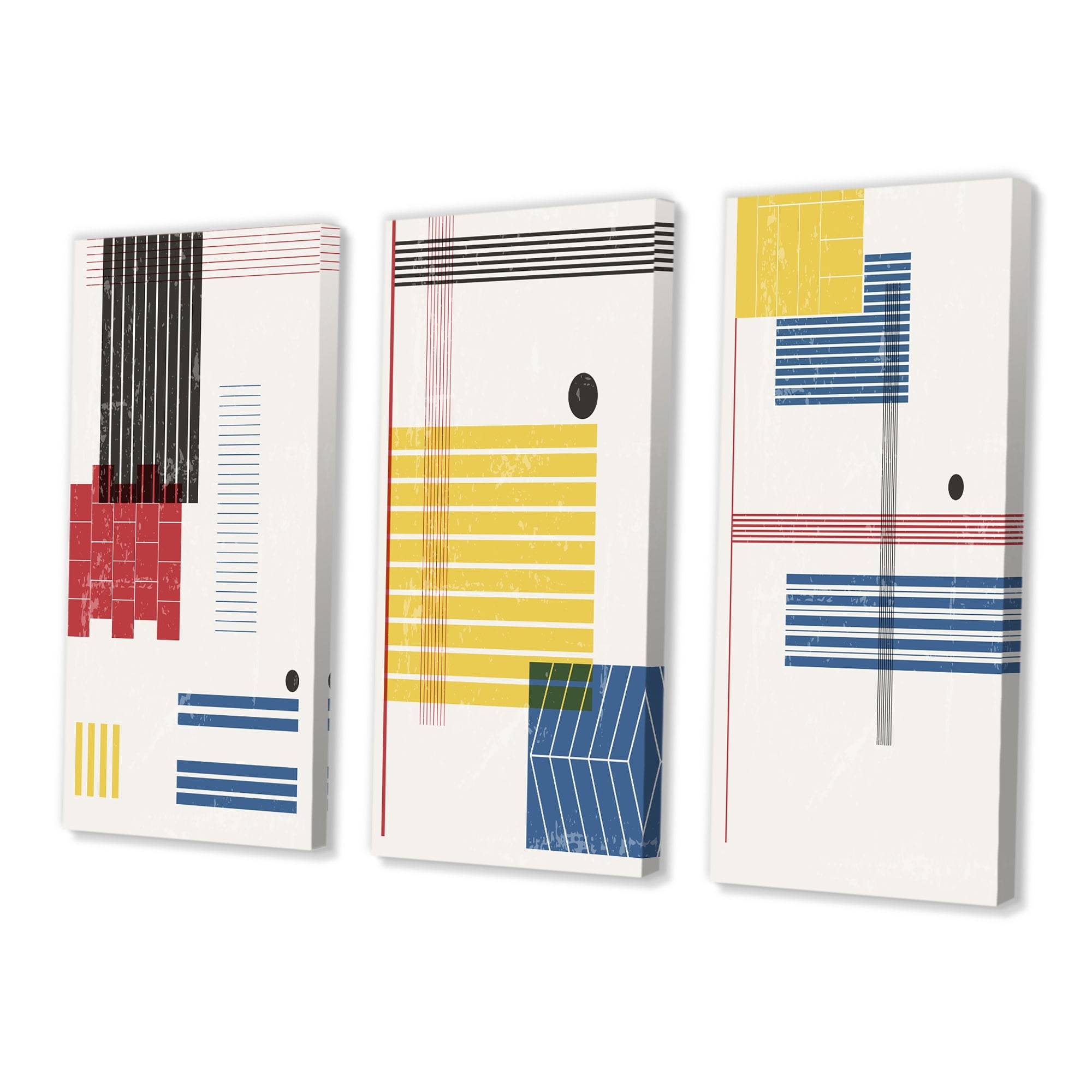 Designart Graphic Vintage Minimal Geometrics III - Modern Abstract Wall Art with Retro Geometric Patterns, Minimalist Design for Contemporary Home Decor-image