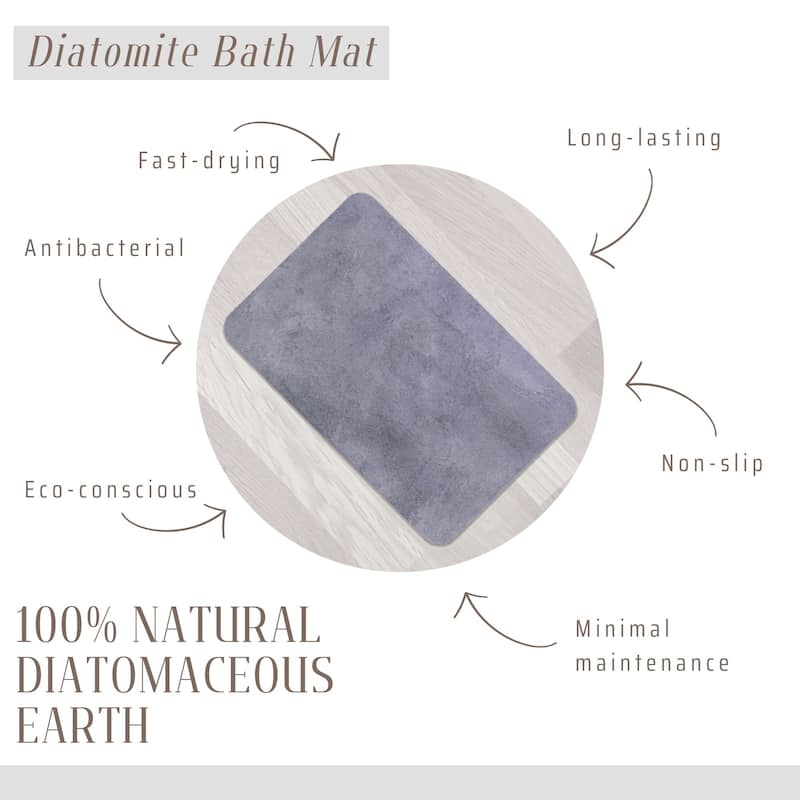 Stone Natural Diatomite Bath Mat Ultra-Absorbent Quick-Dry