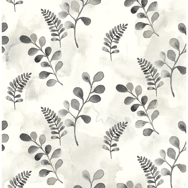 NextWall Woodland Walk Peel and Stick Wallpaper - 20.5 in. W x 18 ft. L - Steel Grey 