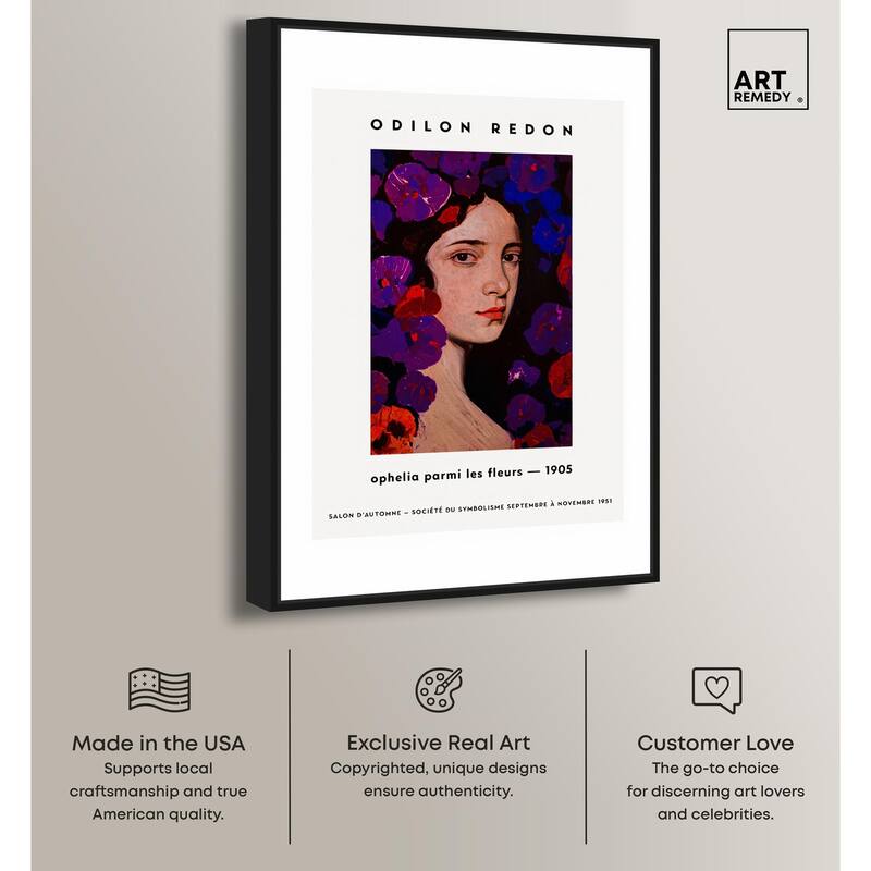 Redon's Ophelia in Blooms Canvas by Art Remedy