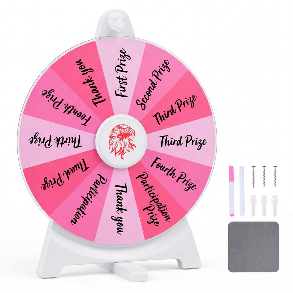 Gymax Spinning Prize Wheel 14 Slots Spin Wheel w/Blackboard Marker