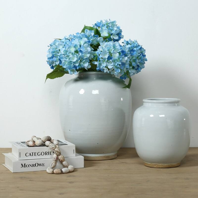 10" High Clara Vase with Unglazed Base