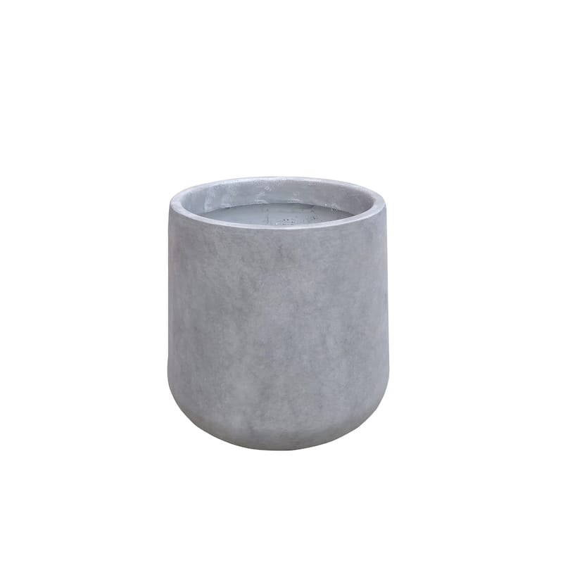 Small 13.4 in. Tall, Lightweight Concrete Indoor/Outdoor Round Planter