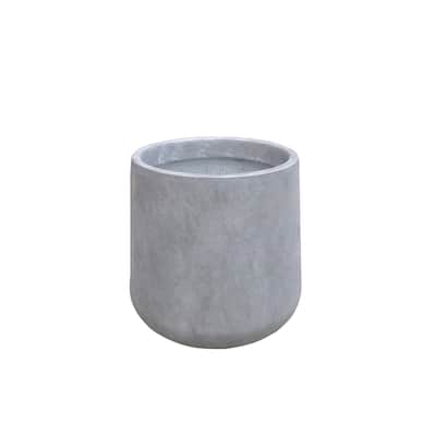 Small 13.4 in. Tall, Lightweight Concrete Indoor/Outdoor Round Planter