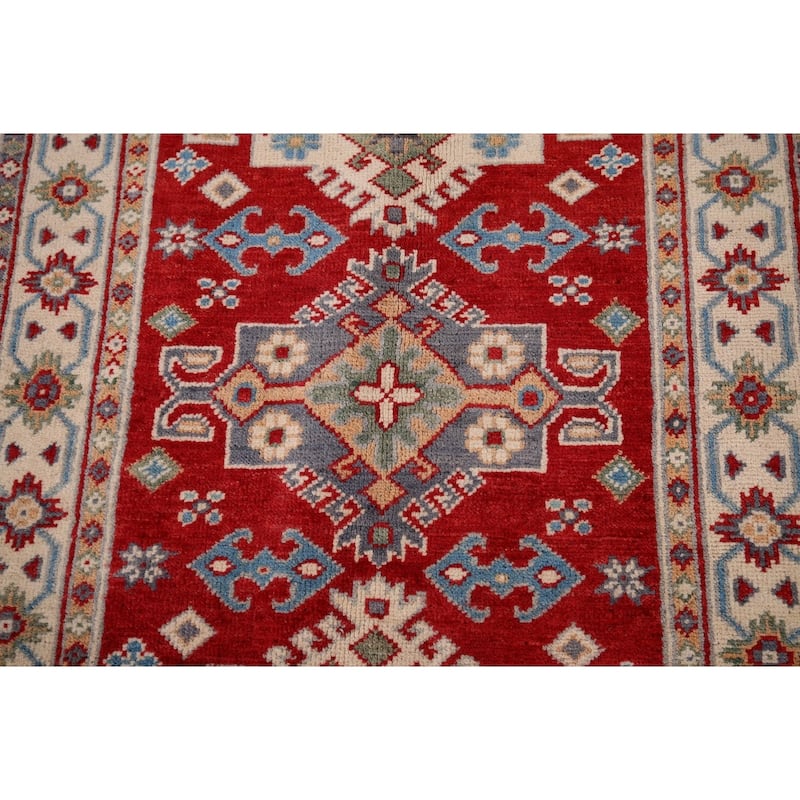 Red Kazak Accent Rug Hand-Knotted Wool Carpet - 2'6" x 3'10"
