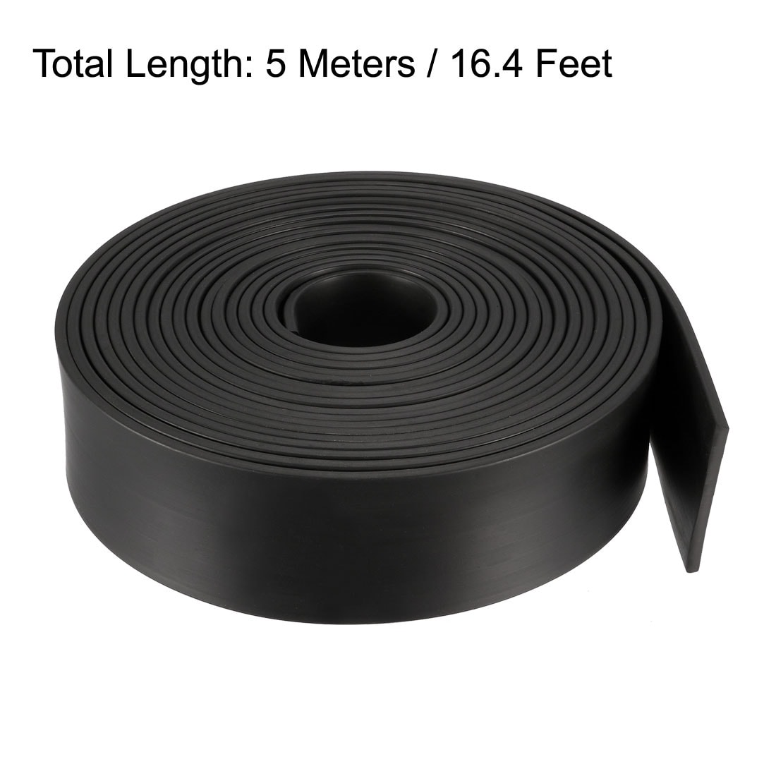 Solid Rectangle Rubber Seal Strip - Black - 40mm x 3mm x 5m