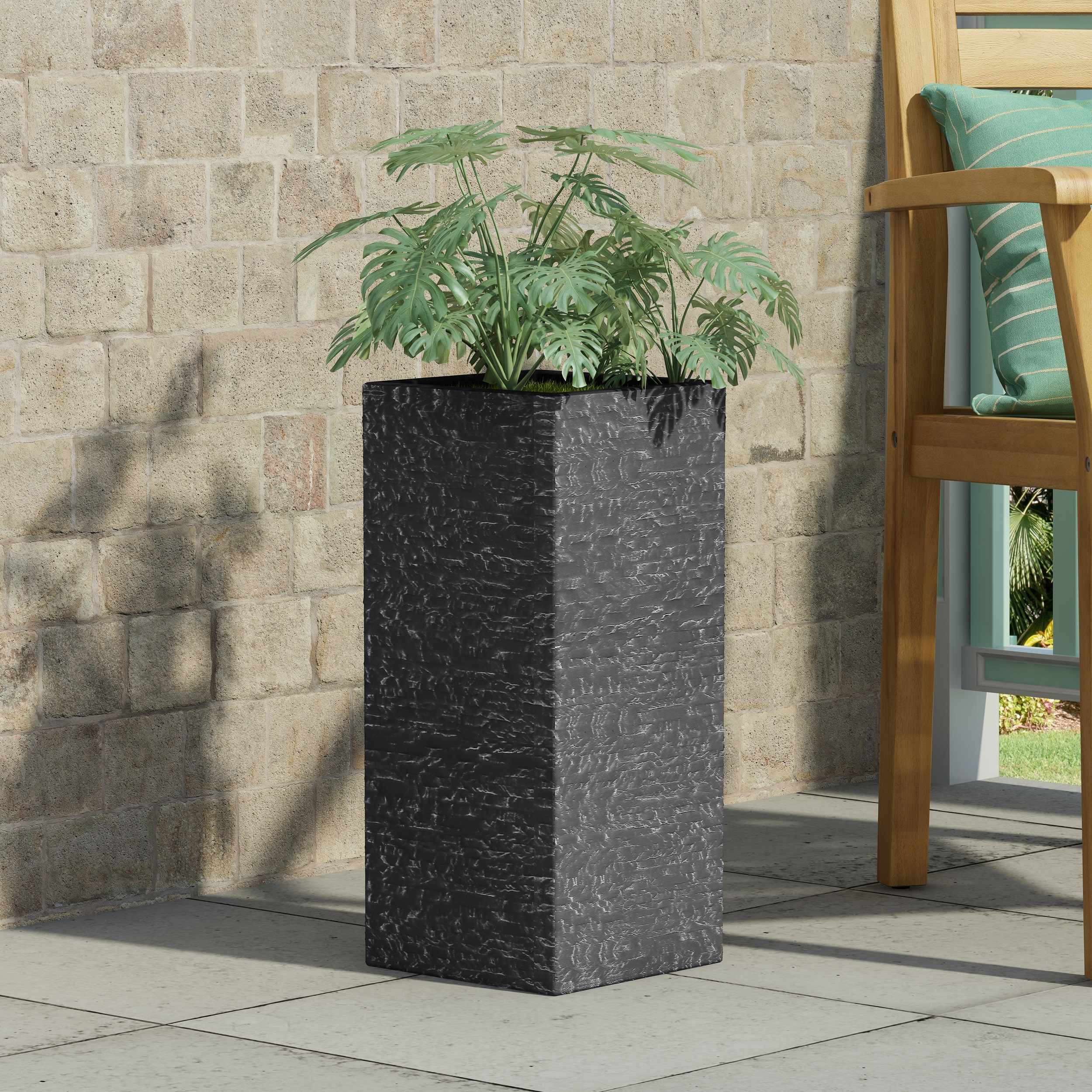 Modern Handmade Concrete Planter, Outdoor-Resistant, Stylish Design