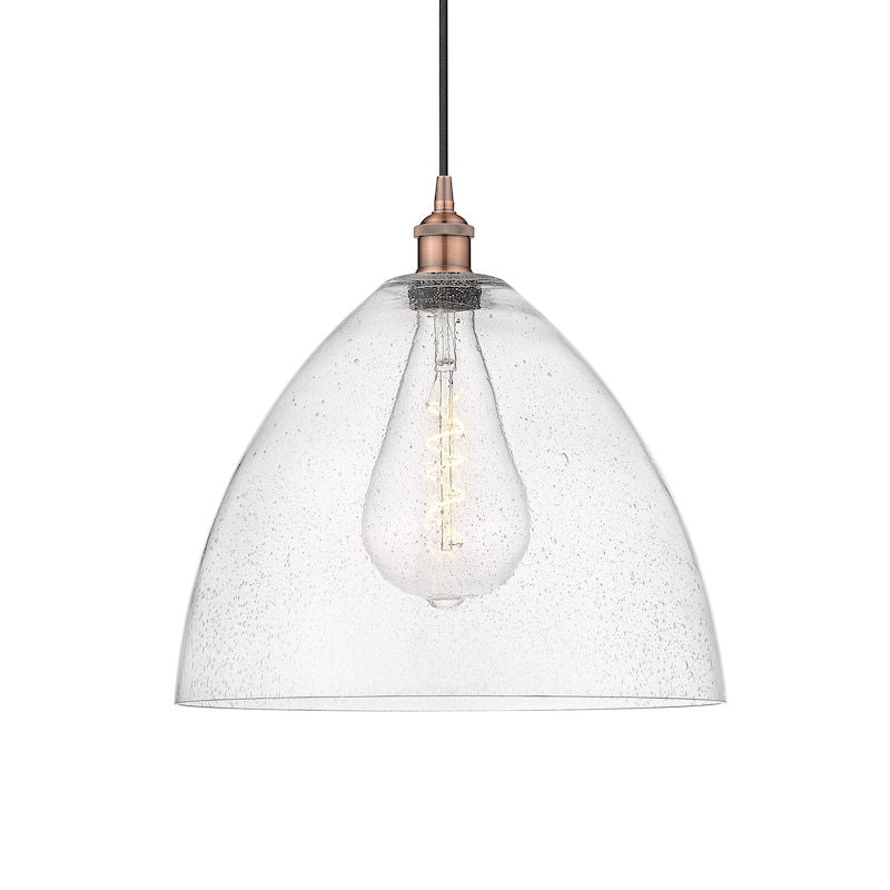 Innovations Lighting 616-1P-18-16 Edison Dome Pendant Edison Dome 16" - Antique Copper / Seedy