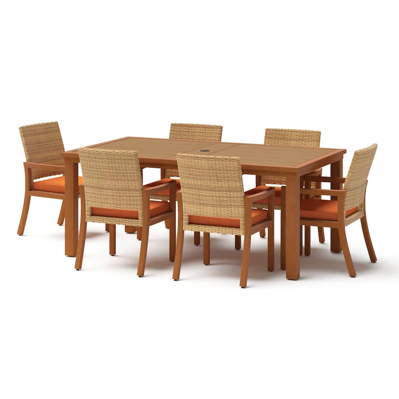 Mili 7 Piece Sunbrella Outdoor Patio Dining Set