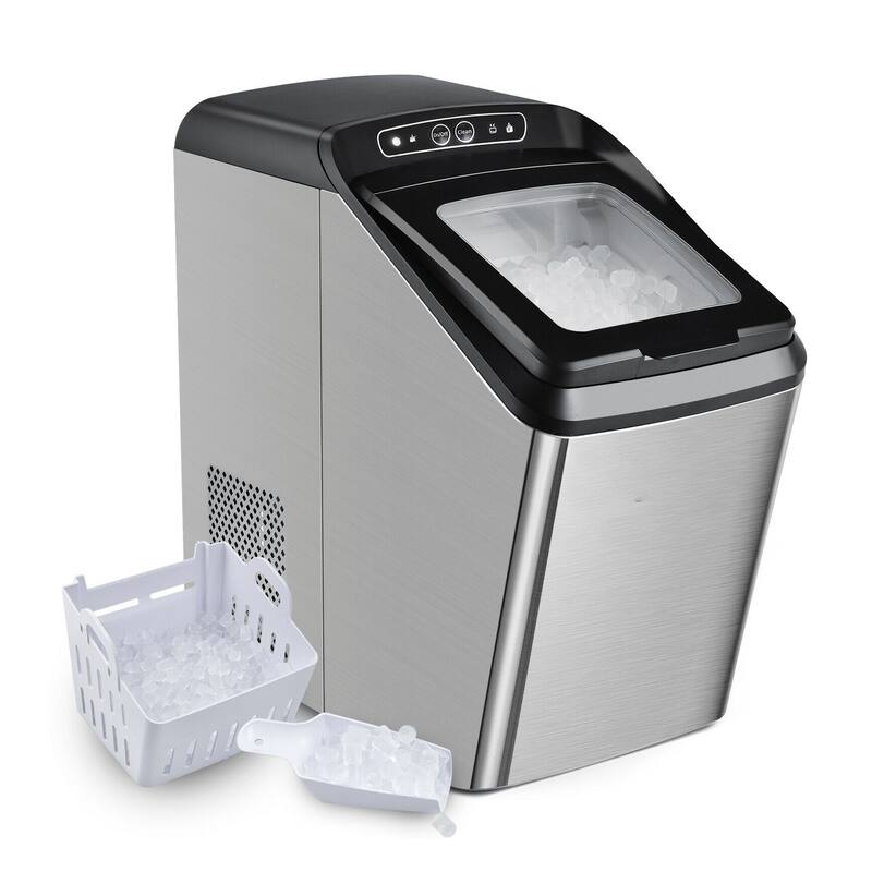 SUGIFT Ice-Making Machine with 29 Pounds Pebble Ice per Day - Silver