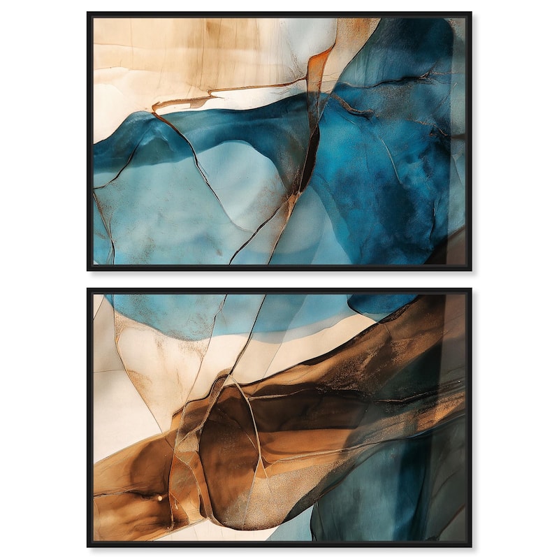 Glitch Aesthetic III Canvas Set of 2 by Art Remedy - 24" x 16" - Black