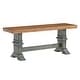 preview thumbnail 36 of 42, Eleanor Two-Tone Trestle Leg Wood Dining Bench by iNSPIRE Q Classic Oak Top with Antique Sage Green Base