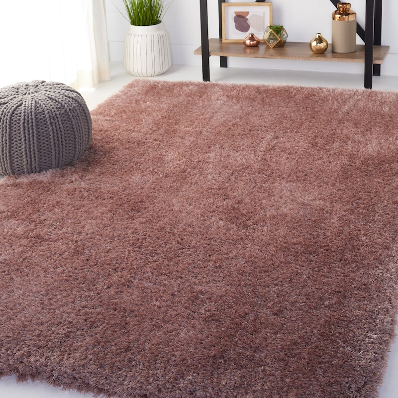 SAFAVIEH Bahija Rudina Luxe Shaggy 3 inch-thick Area Rug - 8' x 10' - Brown