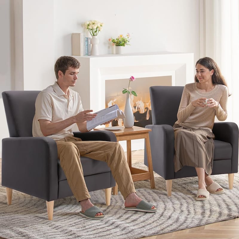 Fabric/Leather Modern Accent Chairs with Lounge Seat