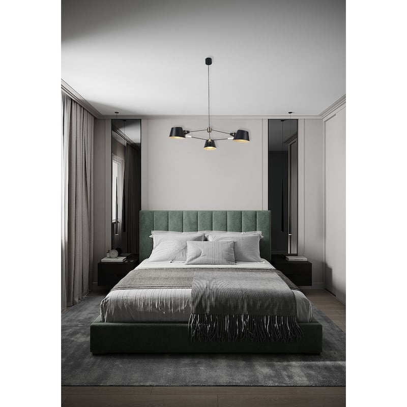 Industrial 3-Light Black Aluminum Chandelier