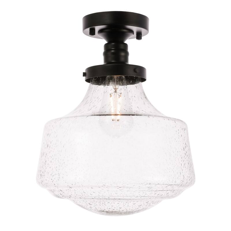 Klyle 1-Light Clear Bubble Glass Flush mount
