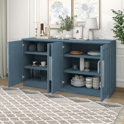Sideboard with 4 Doors Large Storage Space with Adjustable Shelves