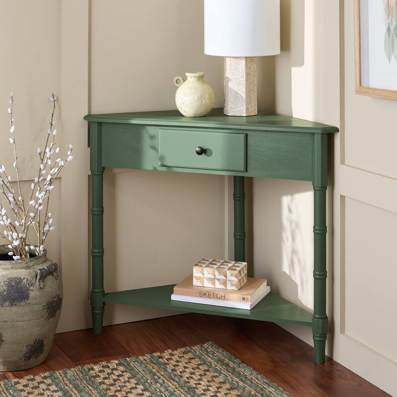 SAFAVIEH Calla Grey Corner Table - 33.9" x 17.3" x 28" - 34"W x 17"D x 28"H