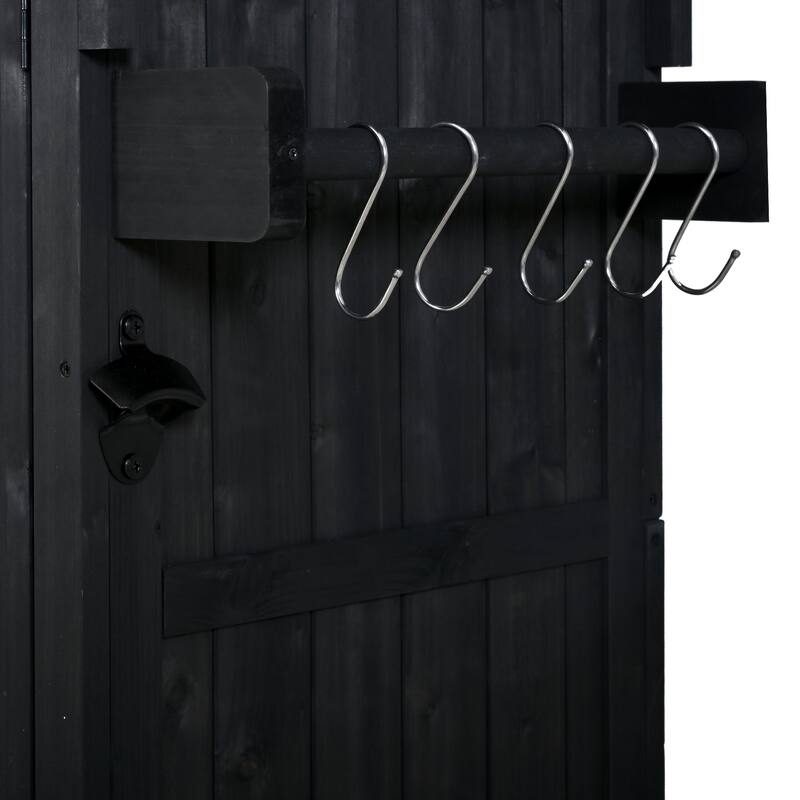 Roomfitters Outdoor Grill Cart and Kitchen Island, Stainless Steel Top, Portable Potting Bench with Storage, Wheels