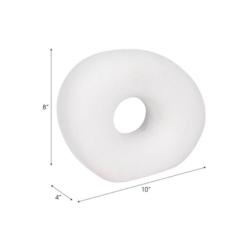 Sagebrook Home Ceramic Elegance Unique Slanted Circle Decor Piece for Modern Homes