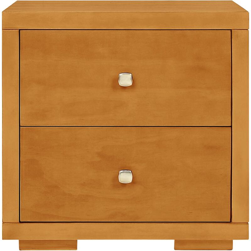 HomeRoots 19" Oak Two Drawer Nightstand