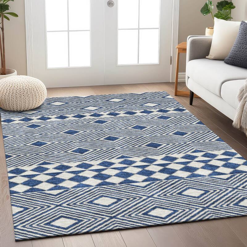 Machine Washable Indoor/ Outdoor Chantille Moroccan Boho Rug