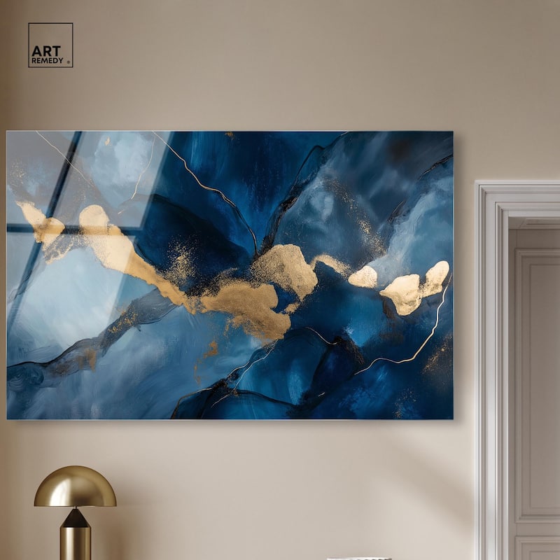 Dark Texture Golden Touch I Acrylic by Art Remedy, Ready to Hang