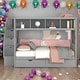 preview thumbnail 1 of 37, Multi-function Twin Over Full Bunk Bed with Storage Staircase & Drawers Gray