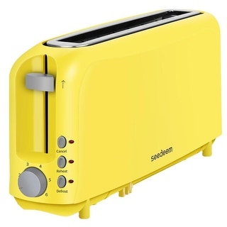 2-Slice Slim Toaster: 10" Slot, 6 Shades, Cancel/Reheat/Defrost, Removable Tray, Auto Shut-Off.
