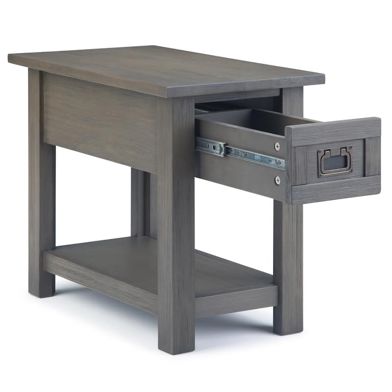 WYNDENHALL Garret SOLID ACACIA WOOD 14 inch Wide Rectangle Rustic Narrow Side Table - 14" W x 24" D x 20" H