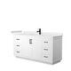 preview thumbnail 117 of 168, Miranda Single Vanity Set, Cultured Marble Top, No Mirror 66-Inch Single - White, Black Trim, Carrara Cultured Marble Top