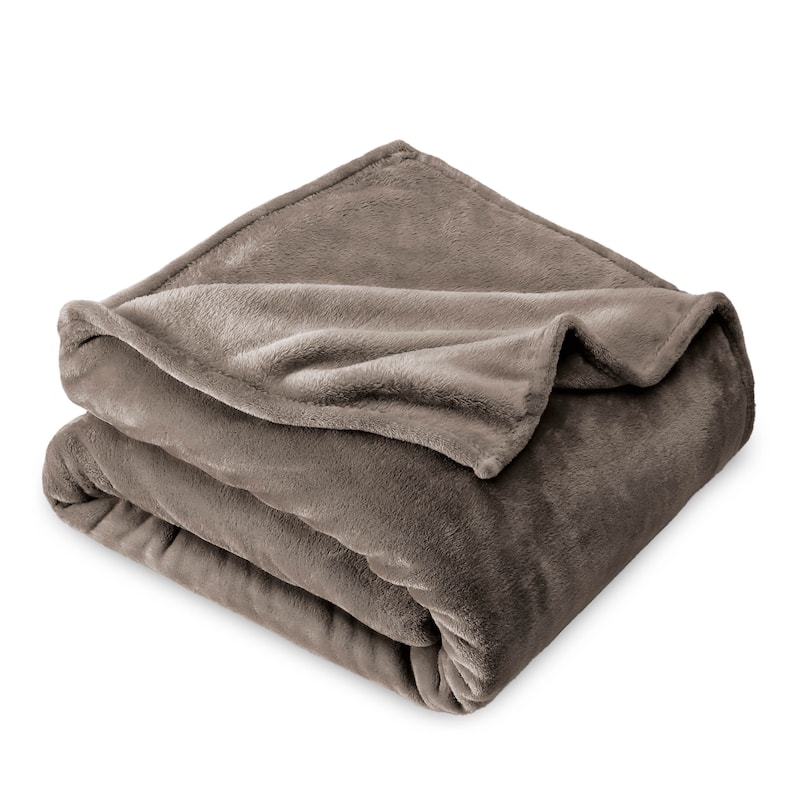 Bare Home Microplush Fleece Blanket - Ultra-Soft - Cozy Fuzzy Warm - Throw - Camel